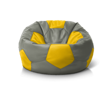 Крісло м''яч DarkGrey + Yellow' — ергономічні м’які меблі для дому та офісної лаунж-зони.